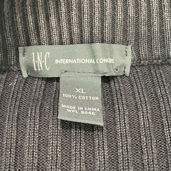 INC International Concepts Men's Ribbed Zippered Sweater Jacket In Charcoal Gray - Picture 8 of 12